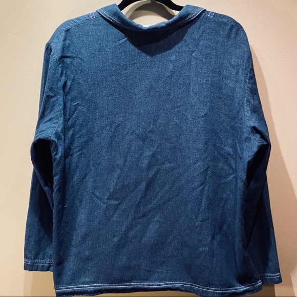 🌟3xHP🌟Embellished Denim Shirt With Boho Vibe 14P - Picture 8 of 8